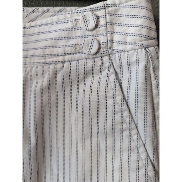 Talbots Heritage White Blue Stripe Seersucker Capris Pants Size 4P - Picture 3 of 7